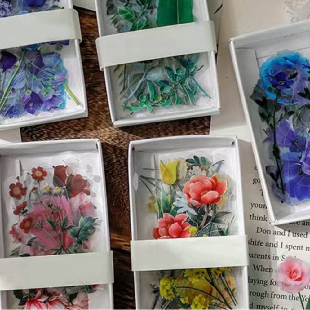 🆕40-Piece Box Set of Flower Stickers, New in Package